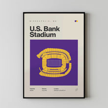 Minnesota Vikings Poster, US Bank Stadium Print, Mid Century Modern Football Poster, Sp-2LPM3X