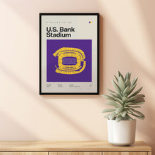 Minnesota Vikings Poster, US Bank Stadium Print, Mid Century Modern Football Poster, Sp-2LPM3X