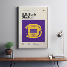 Minnesota Vikings Poster, US Bank Stadium Print, Mid Century Modern Football Poster, Sp-2LPM3X