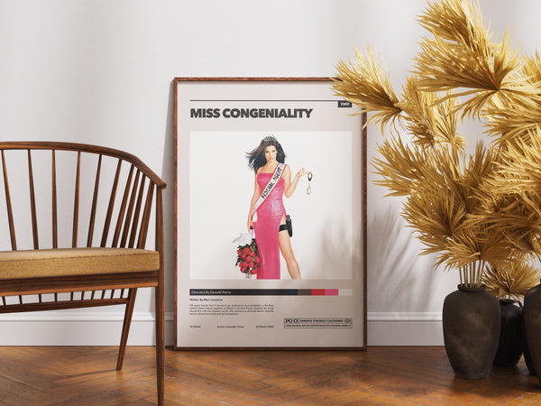 Miss Congeniality Poster, Sandra Bullock, Vintage Wall Art, Retro Movie 1890222066