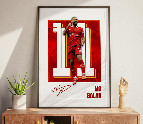 Mo Salah Poster Liverpool Red Football Print, Soccer Gift 4387728540