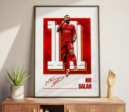 Mo Salah Poster Liverpool Red Football Print, Soccer Gift 4387728540