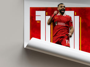 Mo Salah Poster Liverpool Red Football Print, Soccer Gift 4387728540