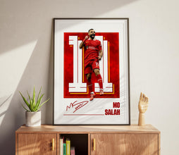 Mo Salah Poster Liverpool Red Football Print, Soccer Gift 4387728540 7728