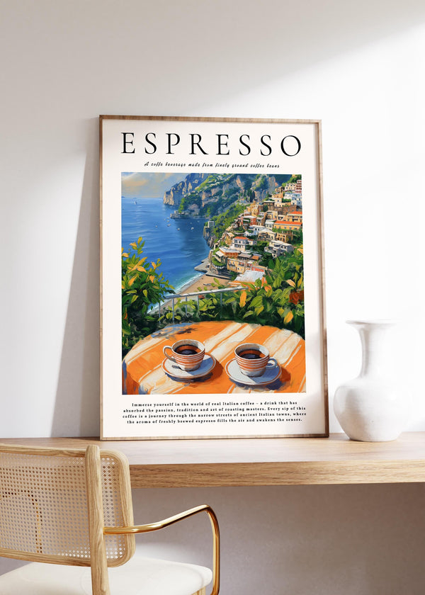 Modern Coffee Poster print, Italian Espresso Print, Amalfi poster, Kitchen wall  Decor, Retro Coffee Art, Vintage Food and Drink Poster 1755283154