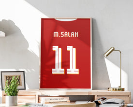 Mohamed Salah Jersey Print, Football Poster, Soccer Gift Sport Poster 1524259556