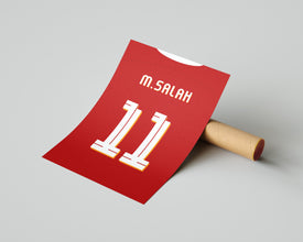 Mohamed Salah Jersey Print, Football Poster, Soccer Gift Sport Poster 1524259556