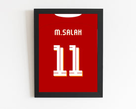 Mohamed Salah Jersey Print, Football Poster, Soccer Gift Sport Poster 1524259556