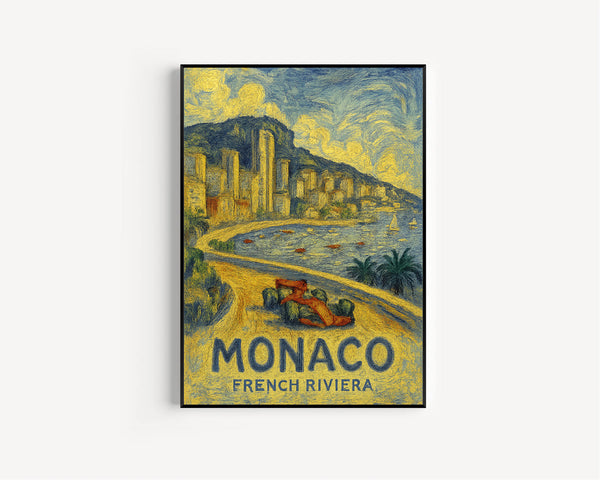 Monaco French Riviera Travel Print, French Riviera Wall Art, Custom City Travel Poster, Travel Home Decor, Birthday Present