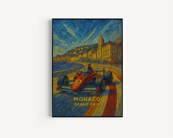 Monaco Grand Prix Vintage Poster _ Formula 1 Racing Art _ Glamorous Monte Carlo Wall Decor _ F1 racing print _ Grand Prix wall art