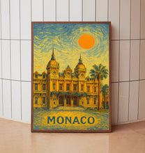Monaco Poster Print, Monaco Travel Poster, Monaco Van Gogh Style Wall Art, Monaco, Monaco