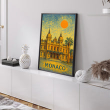 Monaco Poster Print, Monaco Travel Poster, Monaco Van Gogh Style Wall Art, Monaco, Monaco