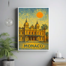 Monaco Poster Print, Monaco Travel Poster, Monaco Van Gogh Style Wall Art, Monaco, Monaco