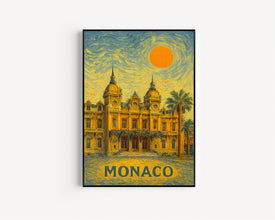 Monaco Poster Print, Monaco Travel Poster, Monaco Van Gogh Style Wall Art, Monaco, Monaco
