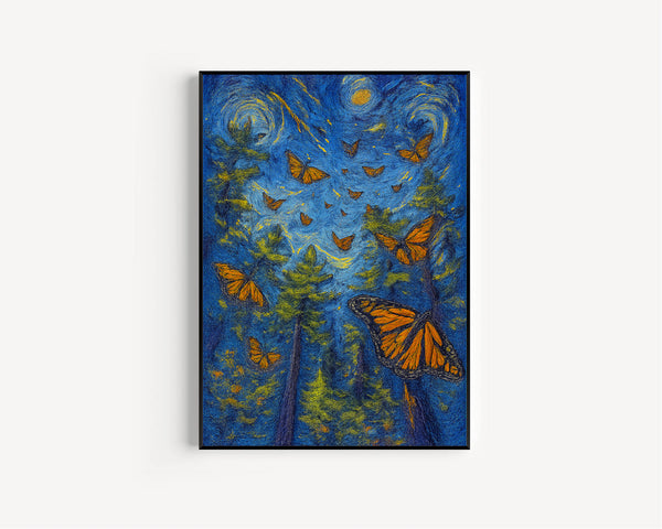 Monarch Butterfly Travel Poster - Mexico Wall Art Print, Illustration Poster, Artwork, Home & Office decor, Gift idea, Travel print
