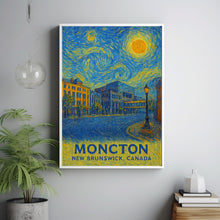 Moncton Poster Print, Moncton Travel Poster, Moncton Van Gogh Style Wall Art, Moncton, New Brunswick, Canada