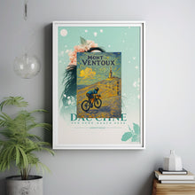 Mont Ventoux Cycling Travel Poster, France, Provence, Mountain, Tour de France, Vintage Travel Print, Road Bike, Cycling Alps, Retro Artwork
