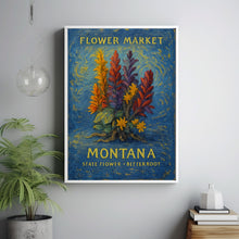 Montana State Flower Art Print, Bitterroot Wall Art, 1960s Montana Flower Market, Neutral Botanical Pastel Artwork, C31-68