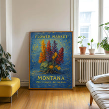 Montana State Flower Art Print, Bitterroot Wall Art, 1960s Montana Flower Market, Neutral Botanical Pastel Artwork, C31-68