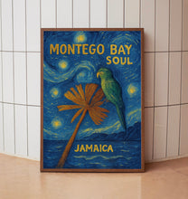 Montego Bay Colourful Travel Print - Travel Poster, Fashion Holiday, Trendy Retro Abstract Travel Art, Summer Destination, Jamaica Carribean