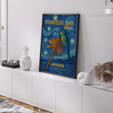 Montego Bay Colourful Travel Print - Travel Poster, Fashion Holiday, Trendy Retro Abstract Travel Art, Summer Destination, Jamaica Carribean