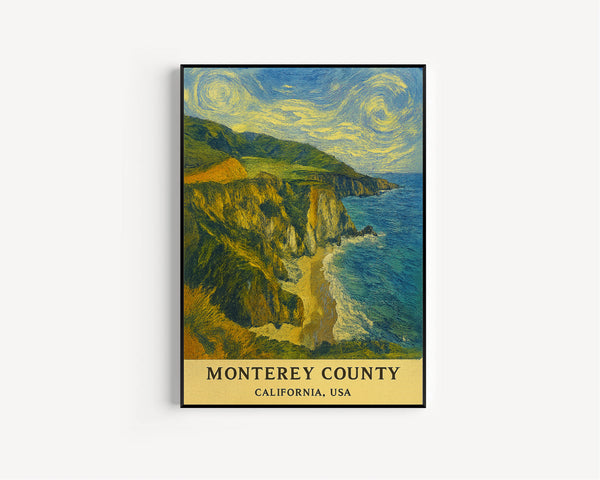 Monterey County Print, Monterey County Photo Poster, Monterey County Travel Wall Art, Monterey County Map Print, Monterey, California, USA