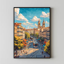 Montpellier Travel Poster Wall Art, Travel Print of Montpellier, Montpellier Art Lovers Gift 3