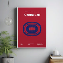 Montreal Canadiens Poster, Bell Centre Stadium Print, Mid Century Modern Hockey Poster,-GS9NYO