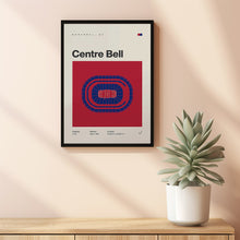 Montreal Canadiens Poster, Bell Centre Stadium Print, Mid Century Modern Hockey Poster,-TUAON3