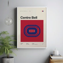 Montreal Canadiens Poster, Bell Centre Stadium Print, Mid Century Modern Hockey Poster,-TUAON3