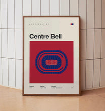 Montreal Canadiens Poster, Bell Centre Stadium Print, Mid Century Modern Hockey Poster,-TUAON3