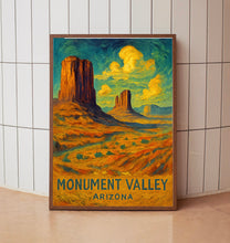 Monument Valley Arizona Travel Poster, Monument Valley Arizona Travel Poster Print, National Parks Wall Art, Navaja County Arizona