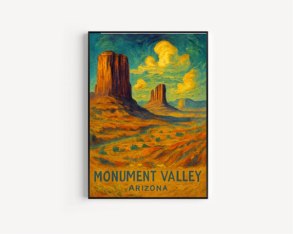 Monument Valley Arizona Travel Poster, Monument Valley Arizona Travel Poster Print, National Parks Wall Art, Navaja County Arizona
