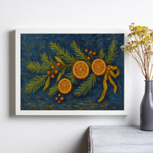Moody Christmas Pine Branch Print Vintage Winter Wall Art