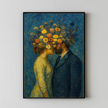 Moody Romantic Wall Art, Vintage Couple Art Print, Valentines Day Oil Painting, Romantic Painting