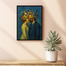 Moody Romantic Wall Art, Vintage Couple Art Print, Valentines Day Oil Painting, Romantic Painting