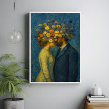 Moody Romantic Wall Art, Vintage Couple Art Print, Valentines Day Oil Painting, Romantic Painting