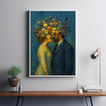Moody Romantic Wall Art, Vintage Couple Art Print, Valentines Day Oil Painting, Romantic Painting
