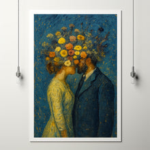 Moody Romantic Wall Art, Vintage Couple Art Print, Valentines Day Oil Painting, Romantic Painting