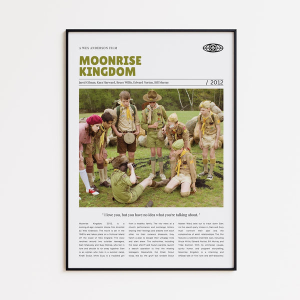 Moonrise Kingdom, Wes Anderson, Retro Movie Poster, Custom Movie Poster 4421169071