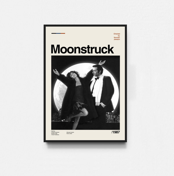 Moonstruck Poster, Moonstruck Movie Poster, Movie Poster, Midcentury Art, Minimalist Art, Retro Poster, Vintage Poster, Wall Decor 1797610704