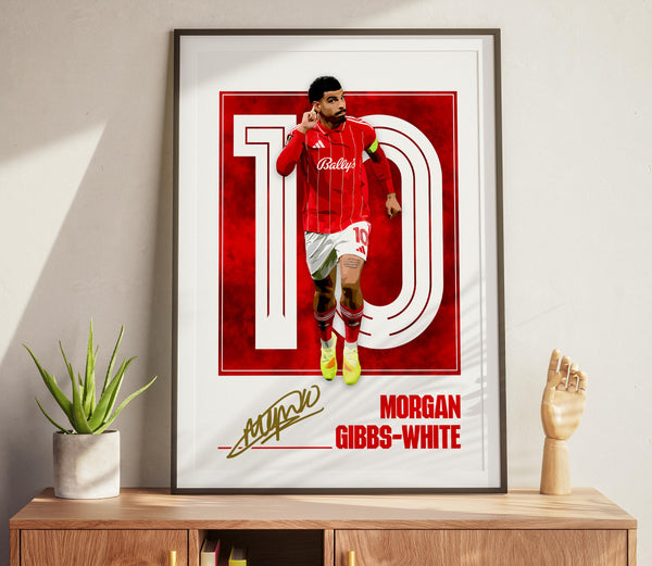 Morgan Gibbs-White Poster Nottingham Football Poster, Modern Sports Design 4394250688