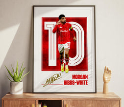 Morgan Gibbs-White Poster Nottingham Football Poster, Modern Sports Design 4394250688