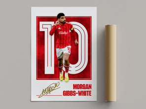Morgan Gibbs-White Poster Nottingham Football Poster, Modern Sports Design 4394250688