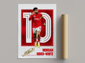 Morgan Gibbs-White Poster Nottingham Football Poster, Modern Sports Design 4394250688