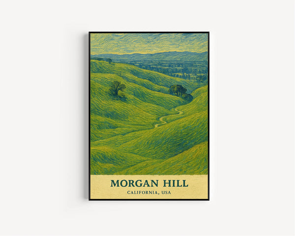 Morgan Hill Print, Morgan Hill Photo Poster, Morgan Hill Travel Wall Art, Morgan Hill Map Print, Morgan Hill Van Gogh Style, California, USA