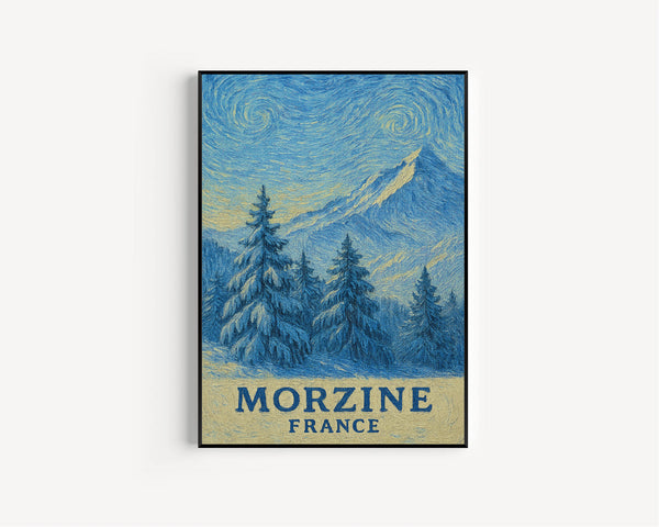 Morzine Print, Morzine Photo Poster, Morzine Travel Wall Art, Morzine Map Print, Morzine Van Gogh Style Print, Morzine Wall Décor, France