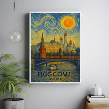 Moscow Poster Print, Moscow Travel Poster, Moscow Van Gogh Style Wall Art, Moscow, Russia