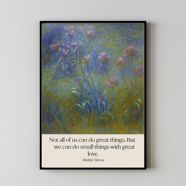 Mother Teresa Wall Art Change the World, Love Your Family  Catholic, Christian Decor Motivational, Inspirational Quote Print or Canvas