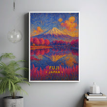Mount Fuji Poster – Dreamy Sakura Reflection, Japan Landscape, Vintage Travel Art Print